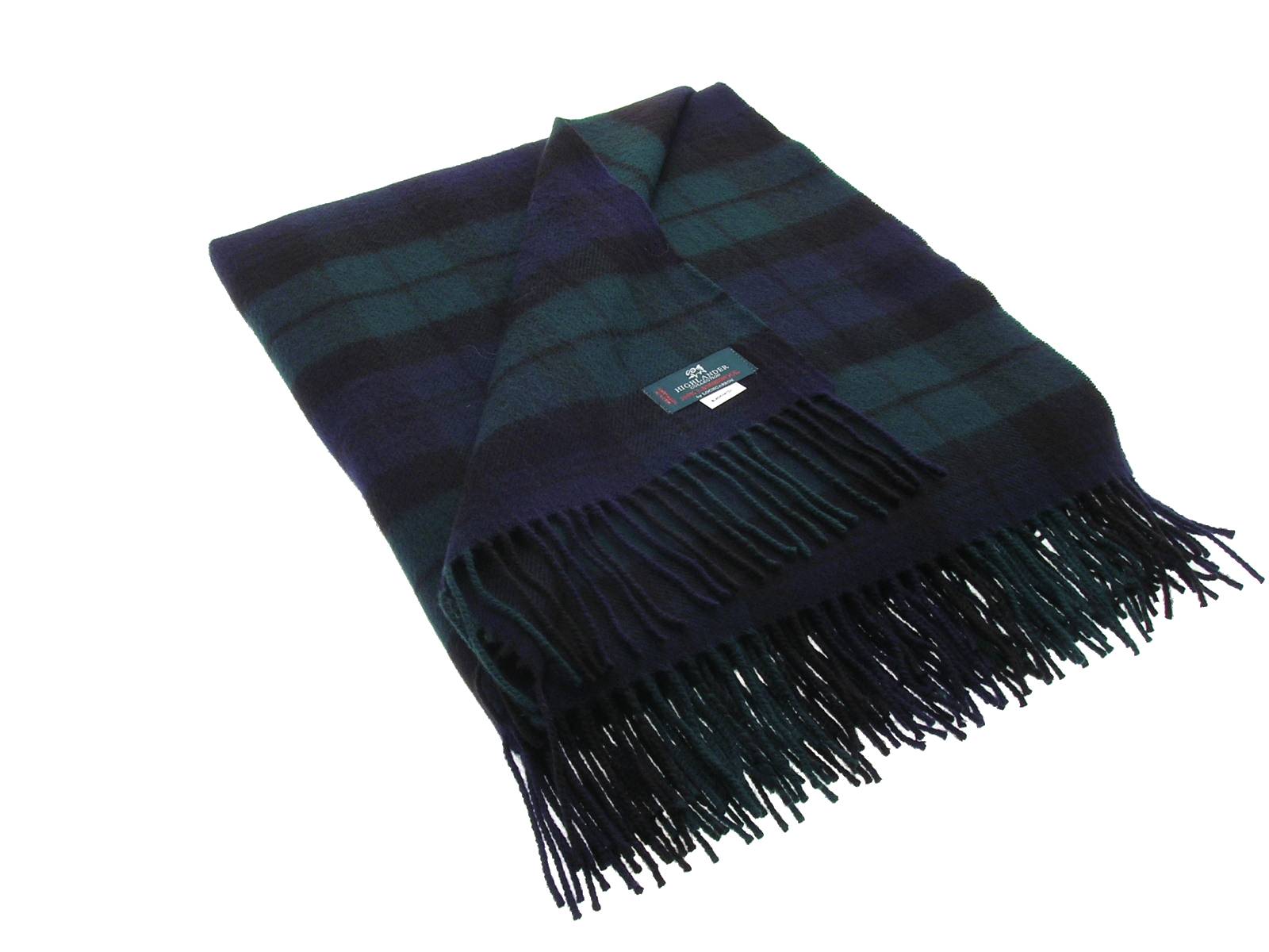 Black Watch Modern Tartan Lambswool Blanket - Click Image to Close